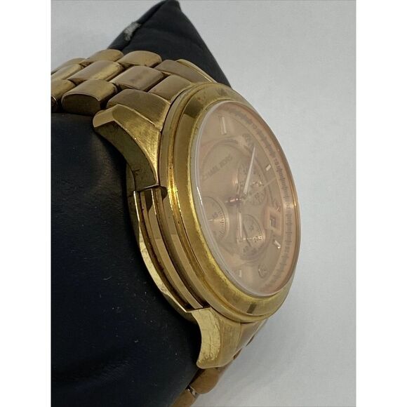 Michael Kors Runway MK8096 Mens Rose Gold Stainless Steel Analog Dial Watch RQ51 - Picture 5 of 12